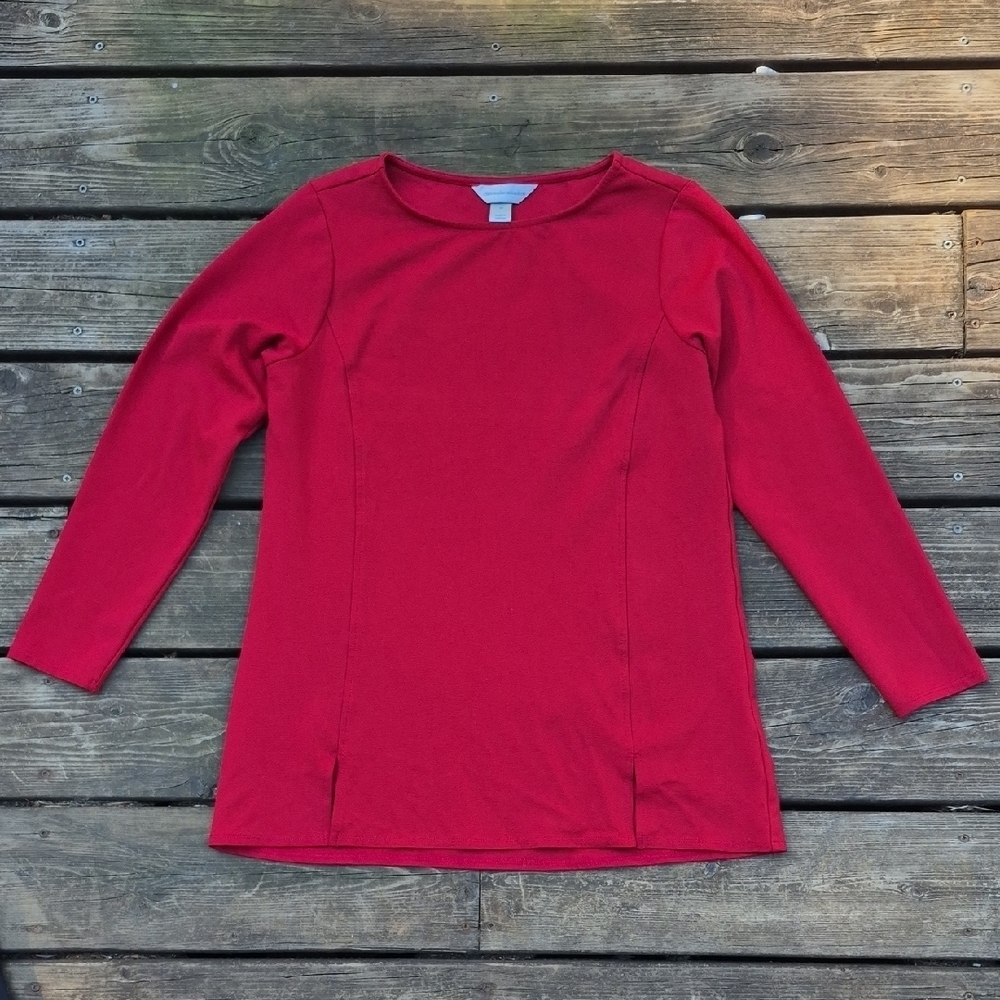 Christopher & Banks Vibrant Red Long Sleeve Tee